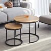 NXYJD 2pcs Nordic Coffee Table 2 in 1 Round Combination Office Tea Table Modern Home Sofa Side Table Living Room