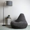 icon Dalton Cord Recliner Bean Bag Chair Charcoal Grey Large Lounge Chair Gaming Bean Bags for Adult with Filling Included Jumbo Cord Adults Bean