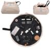 The Flat Lay Makeup Bag  Travel Make Up Organiser for Cosmetics Eyeshadow MakeUp Brushes Lipstick  Tools  Drawstring Bag Storage for Skin Care  T