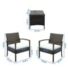 LDIW Patio Furniture Set Wicker Furniture Sets with Cushioned PE Rattan Chairs Conversation Sets with Coffee Table Brown Gradient3pcs