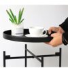 NA Side Table Wrought Iron Doublelayer Small Coffee Table Small Round Table Living Room Mini Sofa Round Small Side Table Color  B Size