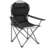 Hyfive Folding Camping Chair Heavy Duty Luxury Padded High Back Camping Fishing - Black - 2 Chairs