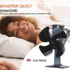 Wood Stove Fan Log Burner Fan Woodburner Fireplace Fan Fire Fan for Wood Burning Stove Top Heat Powered Eco Friendly