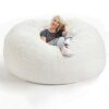 YHNMK Large Bean Bag Chair Cover 5FT6TF7FT Soft Memory Bean Bag Chair with Microsuede Cover Furniture and Accessories for Dorm Room No Filler Bea