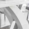 Furniturebox UK Atlanta 4 Rectangle White High Gloss Chrome Metal Modern Stylish 4 Seater Dining Table And 4 Luxury Faux Leather Lorenzo Dining C