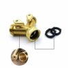 2 Way Brass Tap Connector, Garden Hose Splitter 2 Way Y Valve Brass Hose Connector Garden Tap with 2Pcs 3/4" Garden Hose Tap Connector