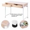 Wood Table Computer Desk Household Wood Computer Laptop Desk Table with Double Drawers for Living Room Office