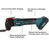 Multi-Oscillating Power Tool Sander 6 Speeds 6000-20000RPM, Cordless Cutting and Grinding Machine Oscillating Saw with 21V Battery, 4 x Saw Blade