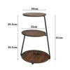 Cutfouwe Round Side Table Wood And Metal Industrial Design Coffee Table 3 Levels Bedside Table Sofa TableH61cm