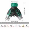 Aiglam Garden Hose Splitter, 2 Way Garden Hose Connector Water Taps Distributor 2 Way Tap Manifold with Regulable and Lockable Rubberized Grip