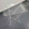 WANGLE Acrylic Folding Tray Table Transparent Portable Coffee Tea Table Modern Square End Table Rectangle Snack Tray Desk for Small Space Living