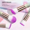 CDC DIGI 10 Pcs Makeup Brushes Set Unicorn Rainbow Handle Synthetic Hair Professional Makeup Brushes Kit with Eyeliner Foundation Blusher Powder