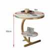 WODMB Marble Sofa Side Table Corner Table Living Room Sofa End Bedside Table Small Round Coffee Table