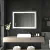 furduzz IL-02-70 Bathroom LED Mirror, 700x500mm Illuminated Backlit Bathroom Mirror with LED Light,Wall Mounted Vanity Mirror with 3 Color Light