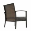 2pcs Arm Chairs 1pc Love Seat  Tempered Glass Coffee Table Rattan Sofa Set Brown Gradient