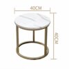 Table FEI Set of 2 Round Nesting Iron Marble Gold Frame Side End Coffee for Living Room Color  C