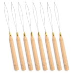 Hair Extension Loop Needle Threader Tool Wood Hair Extension Pulling Hook Tools for Micro Rings Nano beads Styling Accessories 8 Pcs