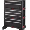 KETER 7 Drawer Trolley Module - Workshop Trolley for Small and Large Tools - Removable Swivel Castors with Brakes, 3 Removable Castors - Locking
