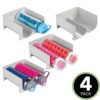 mDesign Set of 4 Modern Bottle Holder – Stackable Water Bottle Holder for Various Drink Bottles – Stylish Kitchen Accessories Set for the Kitchen