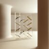 TOYOMO Modern Transparent Display Stand Acrylic Bookcase Vertical Storage Shelf Cabinet Console Table Showcase For Living Room Entryway Exhibitio
