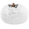 Cookit Bean Bag Chair CoverCover OnlyNo Filler Chair Cushion Big Round Soft Fluffy PV Velvet Washable Lazy Sofa Bed Cover Living Room bedroom Fur