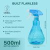 Orbal Set of 2 – Leak & Clog Proof Large Spray Bottles with Powerful Precise Sprayer and Firm Lock for Jet, Mist & Stream. 500ml Water Spray Bott