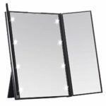 MyLadyMagic Lighted Trifold Makeup Mirror Compact for Cosmetics Pearl Black