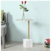 EYHLKM Marble Small Coffee Table Living Room Sofa Side Modern Wrought Iron Golden Small Round Table Color  Goldblack