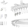 5M Ceiling Curtain Track Flexible Curved Curtain RailBendable Curtain Track for Bay Windows RV Room Divider Curtain Rods80pcs Rollers15pcs Ceilin