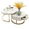 YANJ Coffee tables Nesting tables Side tables Drawer storage Side table in white marble Occasional round stand Tea table for living room Frame ma