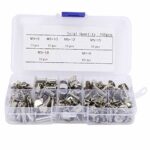 Hyuduo 160Pcs Screw Nail Rivets, Fasteners Flat Head Studs Kit Album Scrapbook Craft Leather Decoration Album Rivet for DIY Craft,Screw