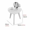 Jcnfaside table Heartshapedround Side Table Sofa End Tables Solid Wood Coffee Table ForLiving RoomBalconyOffice Leisure Side Table Color  White S