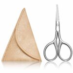 HITOPTY Facial Hair Scissors 3.5inch Rounded Tip Small Shears Safety Nose Ear Eyebrow Moustache Trimming Kit for Men Women Personal Grooming w Pu