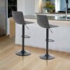 PHIVILLA Modern Bar Stools Set of 2, Barstools with Backrest, Adjustable Swivel Gas Lift, Pu Leather Bar Stool for Breakfast Bar, Counter, Kitche