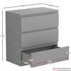 Vida Designs Denver Drawer Chests (Grey, 3 Drawer)