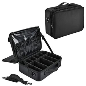 Large Vanity Box 2 Layer Travel Makeup Bag Cosmetic Organiser Holder Professional Beauty Case Hairdressing Tools Storage Box with Compartment and