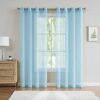 LinenZone Extra Large Sheer White Room Divider Curtains. Pair of 2 Faux Linen White Backdrop Curtain Panels for Extra Wide Windows Bay Windows or