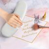 EBANKU Nail Hand Pillow Manicure PU Leather Nail Art Hand Cushion Pillow Soft Sponge Arm Rest Nail Art Accessories Tool White