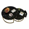 WLKQ Round Coffee Table Tray Decorative Side Table with Drawer Metal Frame and Marble Table Top Side Table with Storage Set of 2 Suitable for Hot