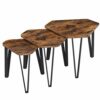 VASAGLE Nesting Coffee Table Set of 3 End Tables for Living Room Stacking Side Tables Sturdy and Easy Assembly Steel Frame Industrial Style Rusti