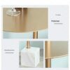 EYHLKM Marble Small Coffee Table Living Room Sofa Side Modern Wrought Iron Golden Small Round Table Color  Goldblack