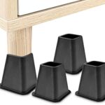 Sturdy Furniture Riser Leg Pad Set, 4 Pieces 6 Inch (16.5*15.5cm) Large High Bed Chair Sofa Riser Feet Lift Set, Under Bed Storage Heavy Duty 500