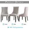 Velvet Wingback Side Chair Cover，Stretch Dining Chair Cover Slipcover Washable Armchair Protector,Seat Cover For Dining Room Banquet Home Wedding