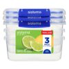 Sistema KLIP IT PLUS Food Storage Containers | 1 L | Leak-Proof, Stackable & Airtight Fridge/Freezer Containers with Lids | BPA-Free Plastic | Re