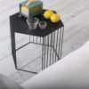HANSHAN Side Table Side Table Wrought Iron Coffee Table Geometric Corner Table Creative Simple Sofa Shelf Tea Table for Living Room Bedroom Balco