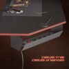 CubiCubi Corner Gaming Computer Desk - 128 x 128 cm L-Shaped Table with LED Ribbon and Screen Stand, Headset Hook for Study, Play, Work, Bedroom,