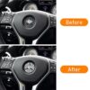 Yumzeco 45MM Bling Crystal Steering Wheel Emblem Compatible with Mercedes-Benz,Car interior Bling accessories,Bling stickers logo,Crystal Diamond