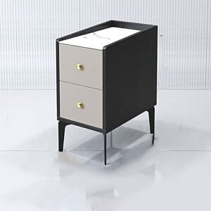Nightstand End or Accent Table Rock Board Bedside Cabinet Modern Light Small Bedroom Bedside Ultranarrow Mini Storage Cabinet Nightstand Side Tab