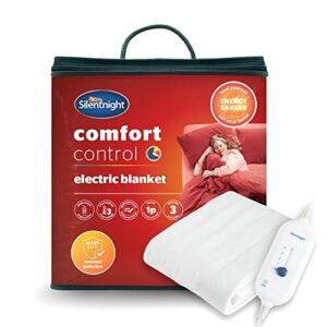 Silentnight Comfort Control Electric Blanket Double - Heated Electric Underblanket with 3 Heat Settings, Fast Heat Up, Overheat Protection and Ea