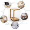 XGHW Nesting Tables Removable Pulley Simple Coffee Table Sofa Side Table Solid Wood Bedroom Computer Desk Bedside Table For Living Room Study Lei
